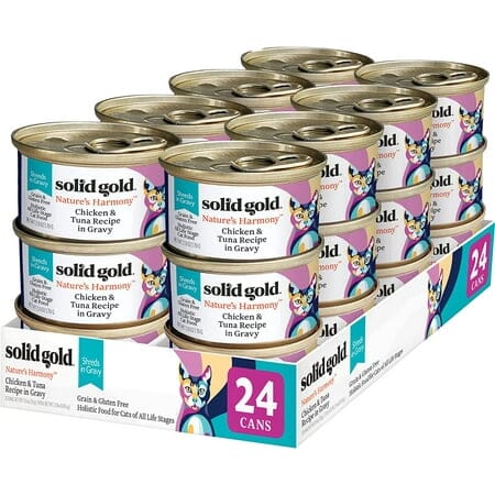 Solid Gold Nature's Harmony Grain-Free Chicken and Tuna in Gravy Canned Cat Food - 3 Oz - Case of 24