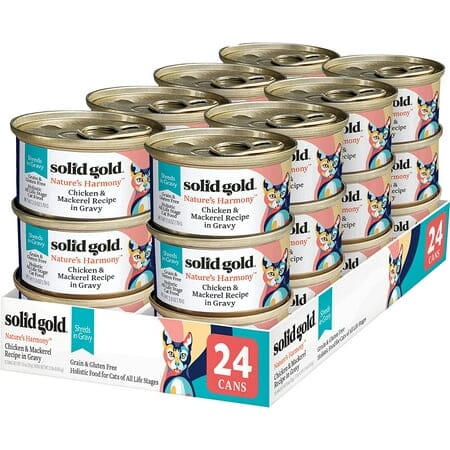 Solid Gold Nature's Harmony Grain-Free Digestive Health Chicken and Mackeral in Gravy Canned Cat Food - 3 Oz - Case of 24