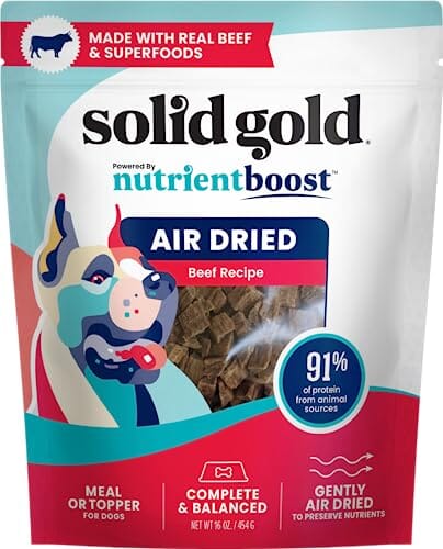 Solid Gold NutrientBoost Beef and Superfood Gently Air-Dried Dog Food Topper or Treat 1 Pound