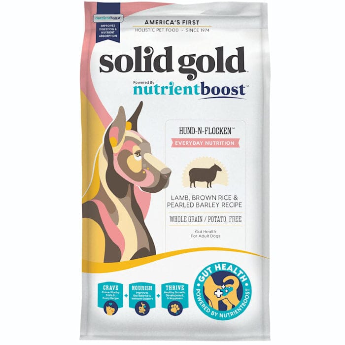 Solid Gold NutrientBoost Hund-N-Flocken Lamb Brown Rice and Barley Medium-to-Large-Breed Senior Adult Dry Dog Food - 22 Lbs Default Title