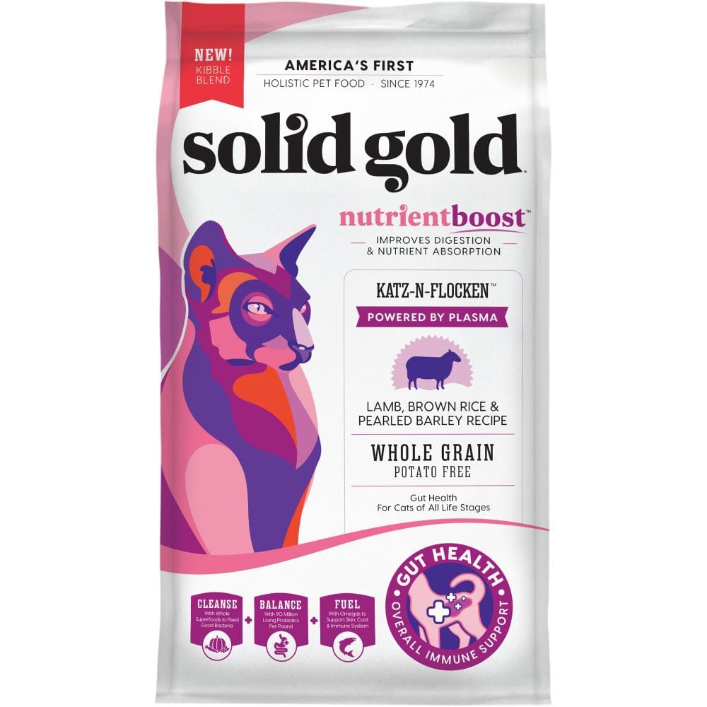 Solid Gold NutrientBoost Katz-N-Flocken with Lamb, Brown Rice & Pearled Barley Dry Cat Food  