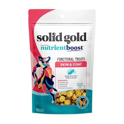 Solid Gold NutrientBoost Skin and Coat Health Peanut Butter with Salmon Oil Functional Soft and Chewy Dog Treats - 5.2 Oz Default Title