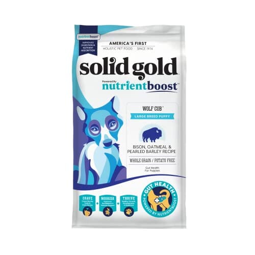 Solid Gold NutrientBoost Wolf Cub Gut Health Bison Oatmeal and Barley Large-Breed Puppy Dry Dog Food - 22 Lbs Default Title