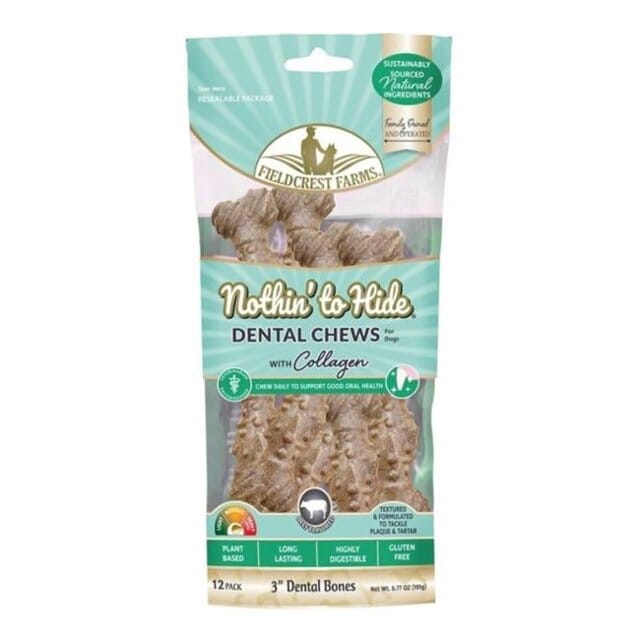 SPOT Nothin' To Hide Bone Shaped Beef Parsley and Cinnamon Collagen Dental Dog Chews - 3 Inch - 12 Pack Default Title