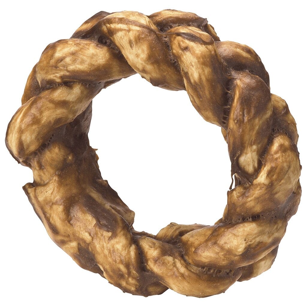 SPOT Nothin' To Hide Braided Beef Flavored Collagen Ring Natural Dog Chews Large - 5 Inch