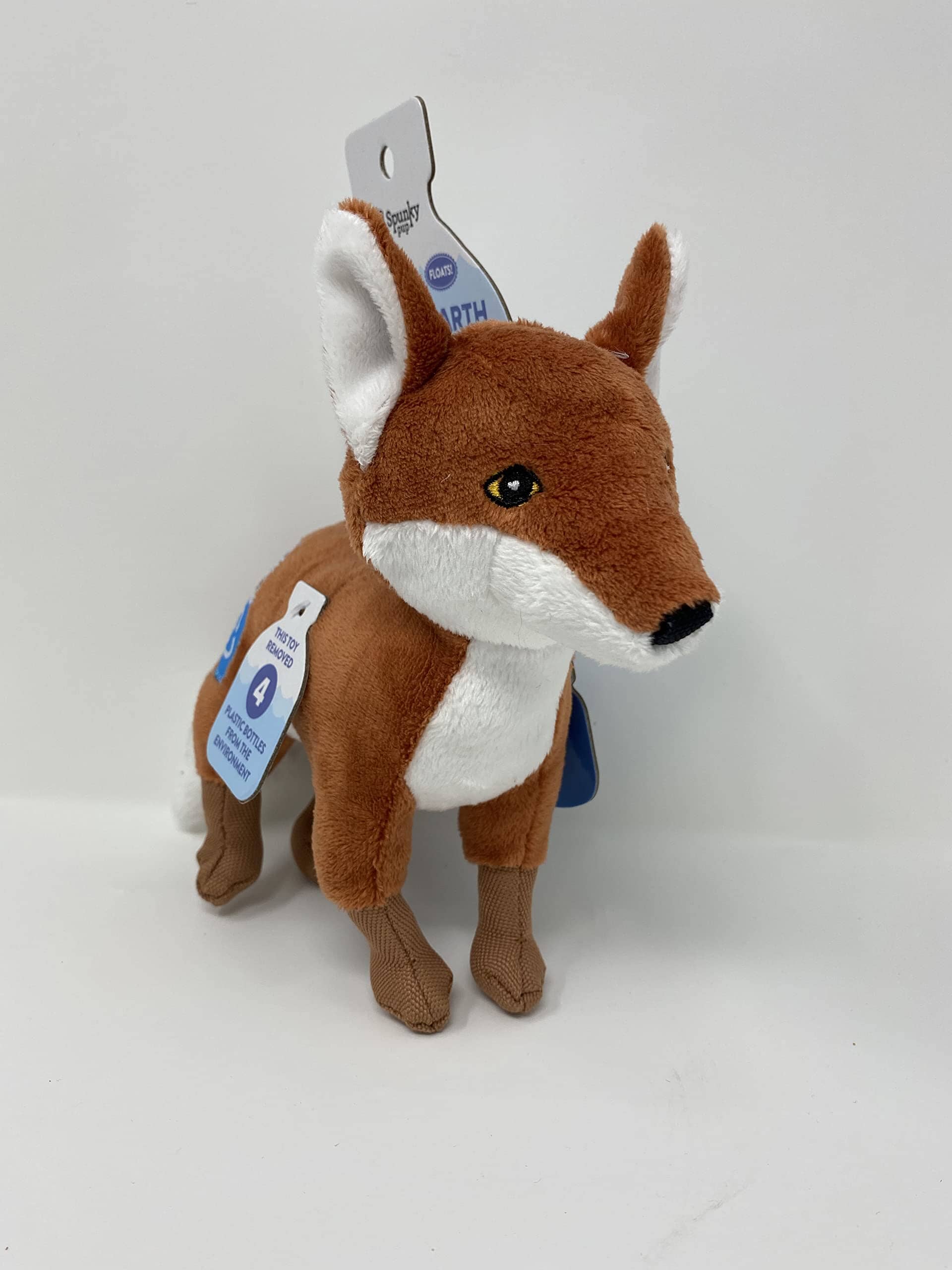 Spunky Pup Clean Earth Collection Fox Squeak and Plush Dog Toy - Small  