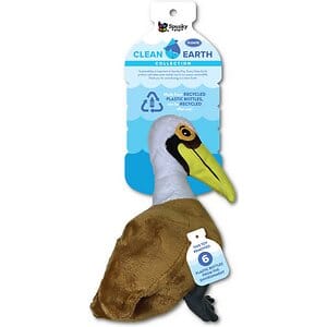 Spunky Pup Clean Earth Collection Pelican Squeak and Plush Dog Toy - Large