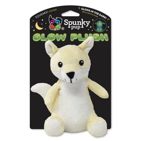 Spunky Pup Glow In the Dark Fox Squeak and Plush Dog Toy - Large