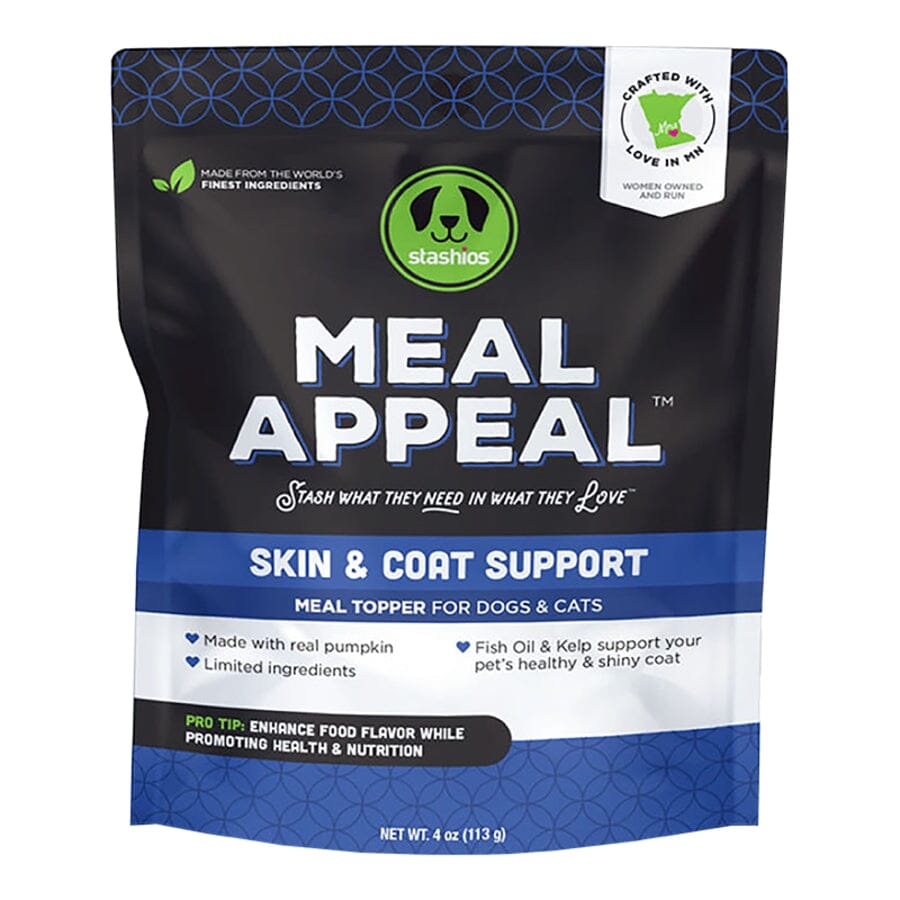 Stashios Meal Appeal Limited Ingredient Skin and Coat Health Pumpkin Fish Oil and Beef Broth Powder Dog Food Supplement or Topper- 4 Oz