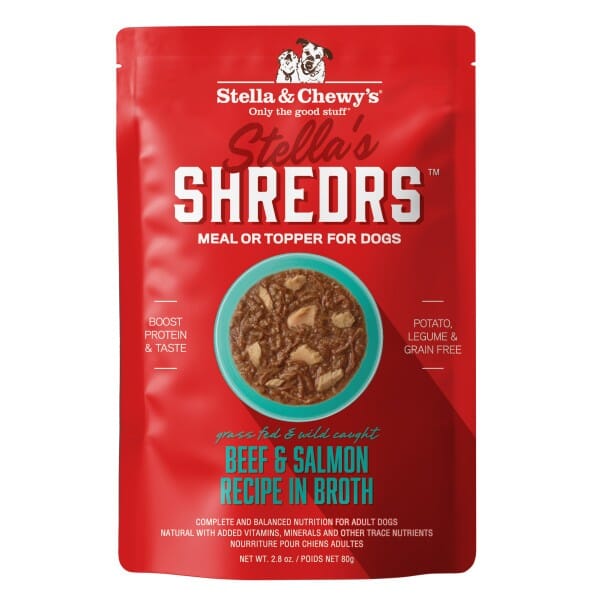Stella and Chewy's Stella's Shredders Beef and Salmon in Broth Wet Dog Food Topper - 2.8 Oz - Case of 24 Default Title