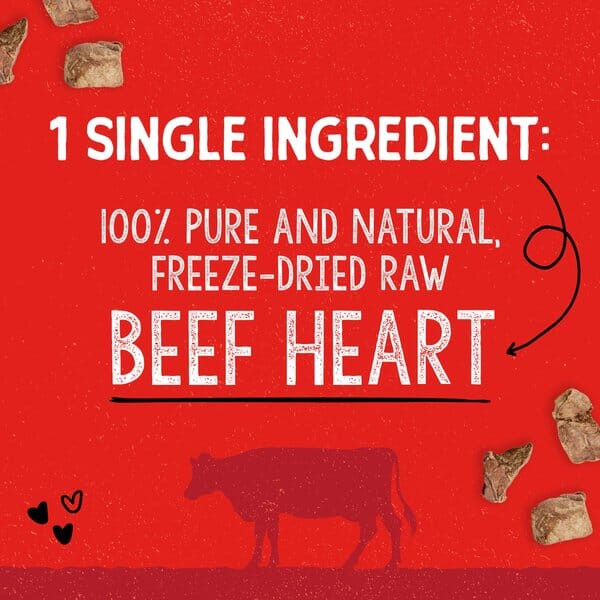 Stella & Chewy's Beef Hearts Freeze Dried Dog Treats - 3 Oz