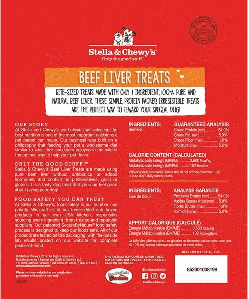 Stella & Chewy's Beef Liver Freeze Dried Dog Treats - 3 Oz