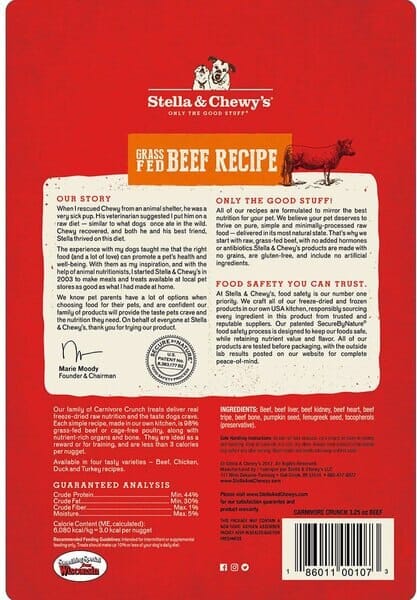 Stella & Chewy's Carnivore Beef Freeze Dried Dog Treats - 3.25 Oz