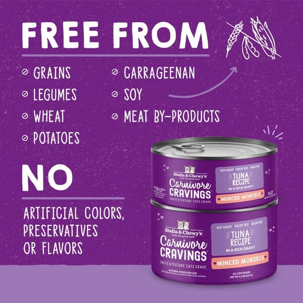 Stella & Chewy's Carnivore Cravings Minced Morsals Chicken and Tuna Canned Cat Food - Case of 24