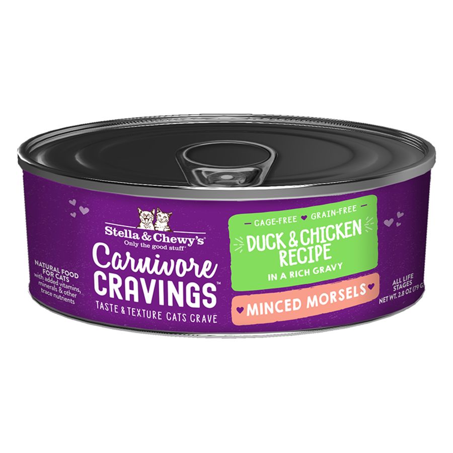 Stella & Chewy's Carnivore Cravings Minced Morsals Duck and Chicken Canned Cat Food - Case of 24