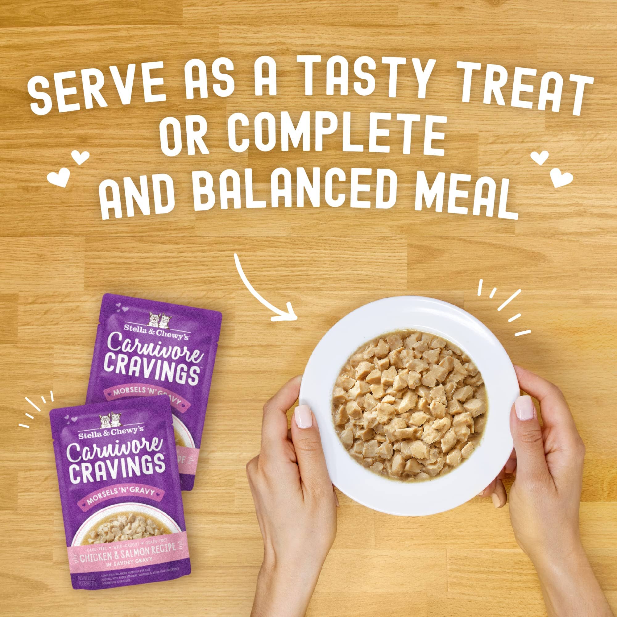 Stella & Chewy's Carnivore Cravings Morsals N' Gravy Chicken and Salmon Wet Cat Food Pouch - 2.8 Oz - Case of 24