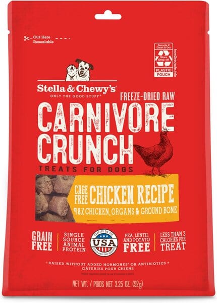 Stella & Chewy's Carnivore Crunchy Chicken Freeze Dried Dog Treats - 3.25 Oz