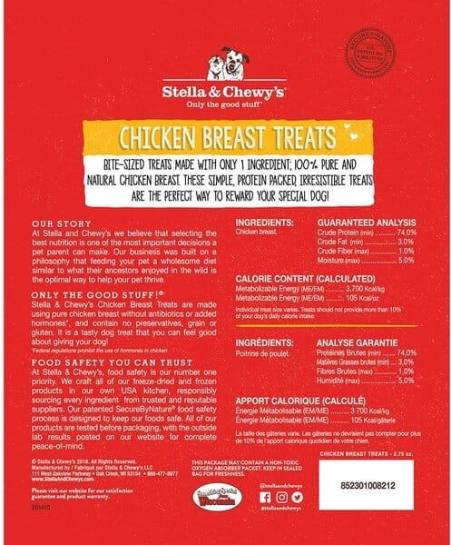Stella & Chewy's Chicken Breast Freeze Dried Dog Treats - 2.75 Oz