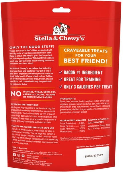 Stella & Chewy's Cravin' Bacon Bites Beef Chewy Dog Treats - 8.25 Oz