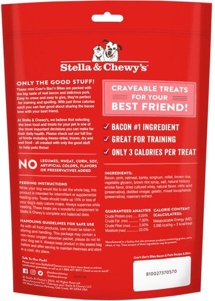 Stella & Chewy's Cravin' Bacon Bites Pork Chewy Dog Treats - 8.25 Oz
