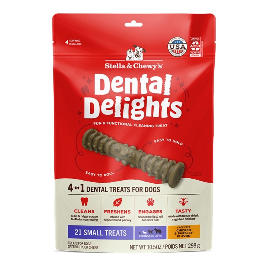 Stella & Chewy's Dental Delights Chicken Freeze-Dried Dental Dog Treats - Dogs 16-25 Lbs - Small