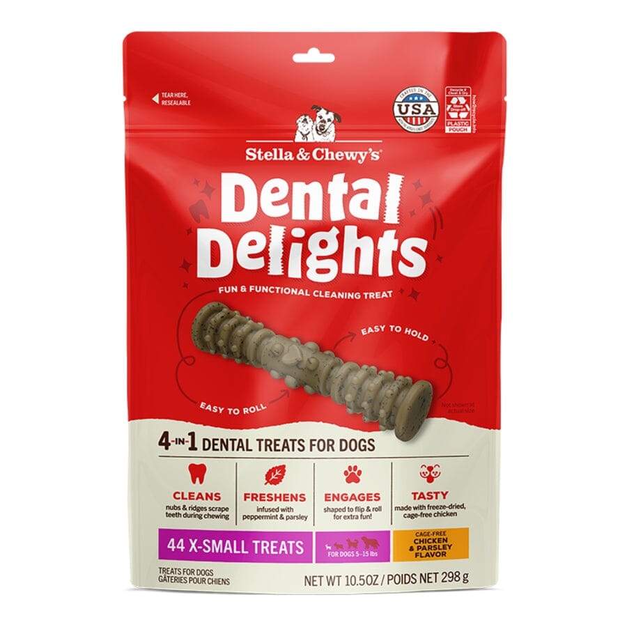 Stella & Chewy's Dental Delights Chicken Freeze-Dried Dental Dog Treats - Dogs 5-15 Lbs - X-Small