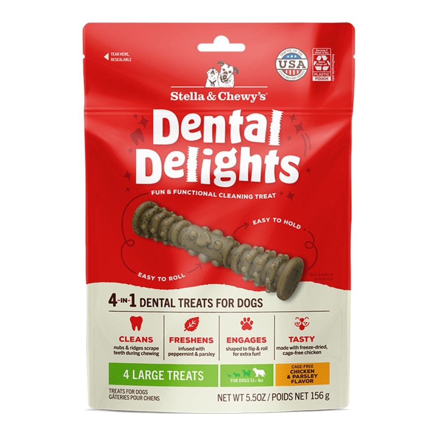 Stella & Chewy's Dental Delights Chicken Freeze-Dried Dental Dog Treats - Dogs 51+ Lbs - Large
