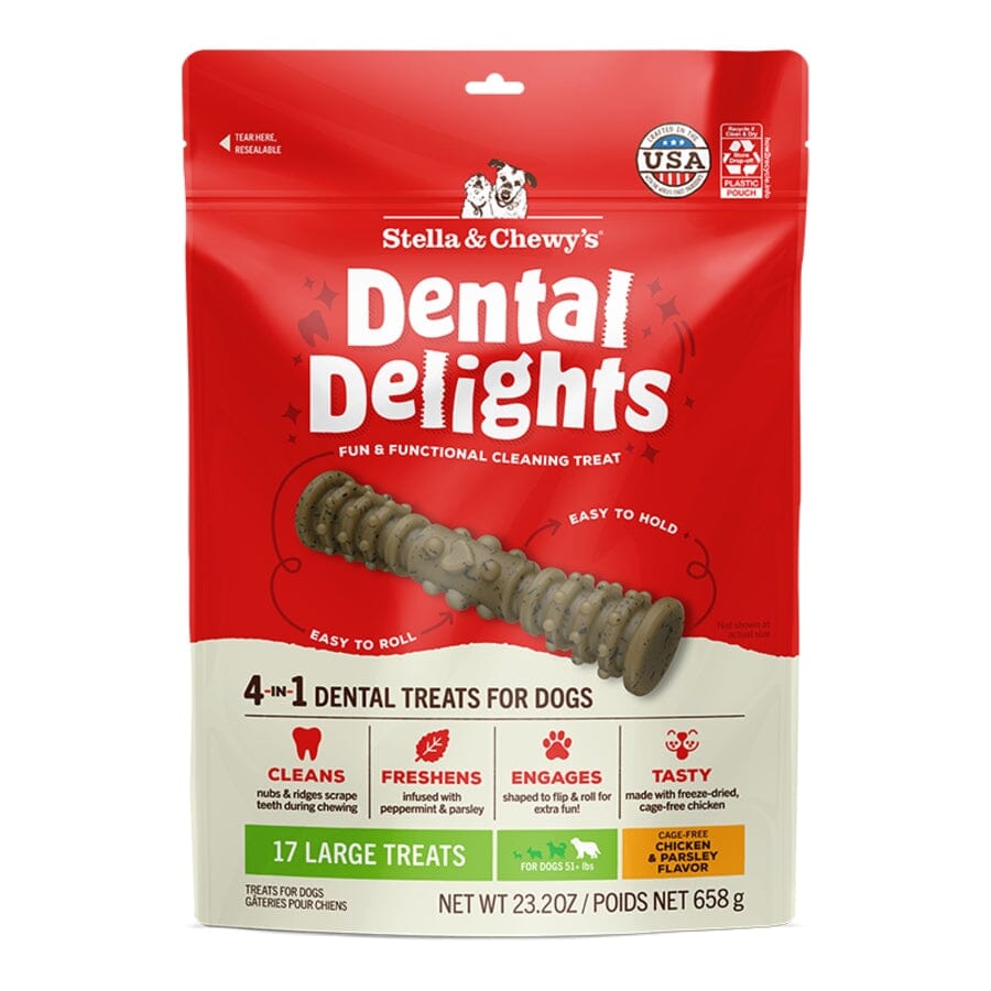 Stella & Chewy's Dental Delights Chicken Freeze-Dried Dental Dog Treats - Dogs 51+ Lbs - Large