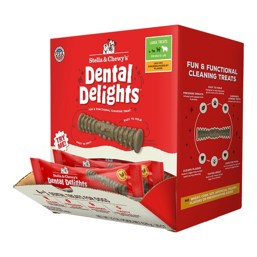 Stella & Chewy's Dental Delights Chicken Freeze-Dried Dental Dog Treats - Dogs 51+ Lbs - Large
