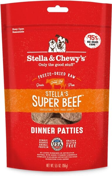 Stella & Chewy's Dinner Patties Beef Freeze-Dried Dog Food - 5.5 Oz