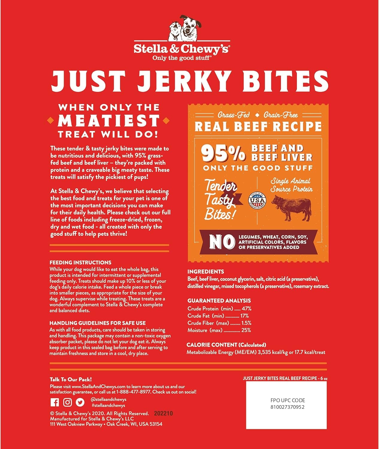 Stella & Chewy's Just Jerky Grain-Free Beef - 6 Oz  