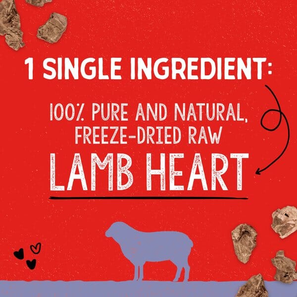 Stella & Chewy's Lamb Hearts Freeze Dried Dog Treats - 3 Oz