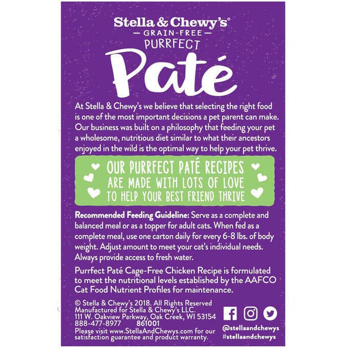 Stella & Chewy's Purrrfect Pate Chicken Canned Cat Food - 5.5 Oz - Case of 12