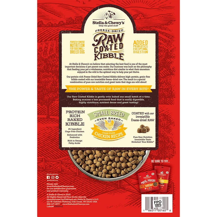Stella & Chewy's Raw Coated Small Breed Chicken Dry Dog Food - 10 lbs