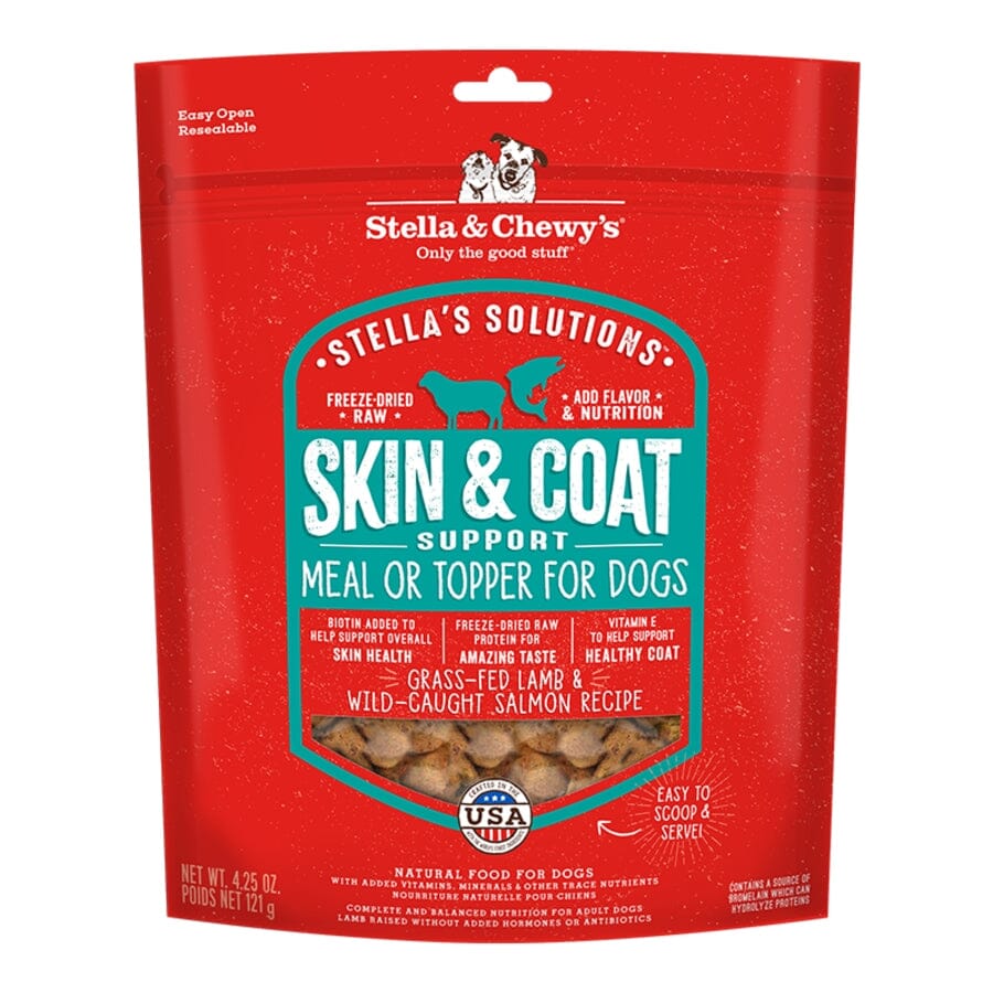 Stella & Chewy's Stella's Solutions Skin and Coat Boost Lamb and Salmon Freeze-Dried Dog Food or Topper - 4.25 Oz