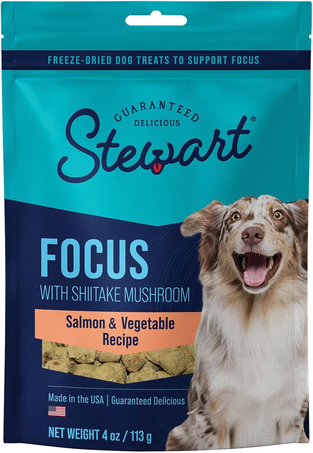 Stewart Focus Grain-Free Cognitive Health Salmon and Vegetable with Shitake Mushroom Freeze-Dried Dog Treats - 4 Oz Default Title