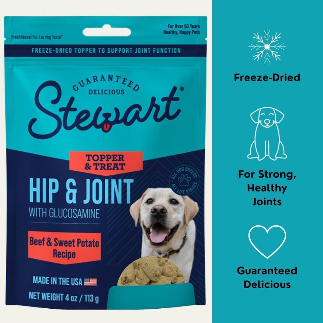 Stewart Healthy Hips Beef Sweet Potato with Glucosamine Freeze-Dried Dog Food Topper or Treats