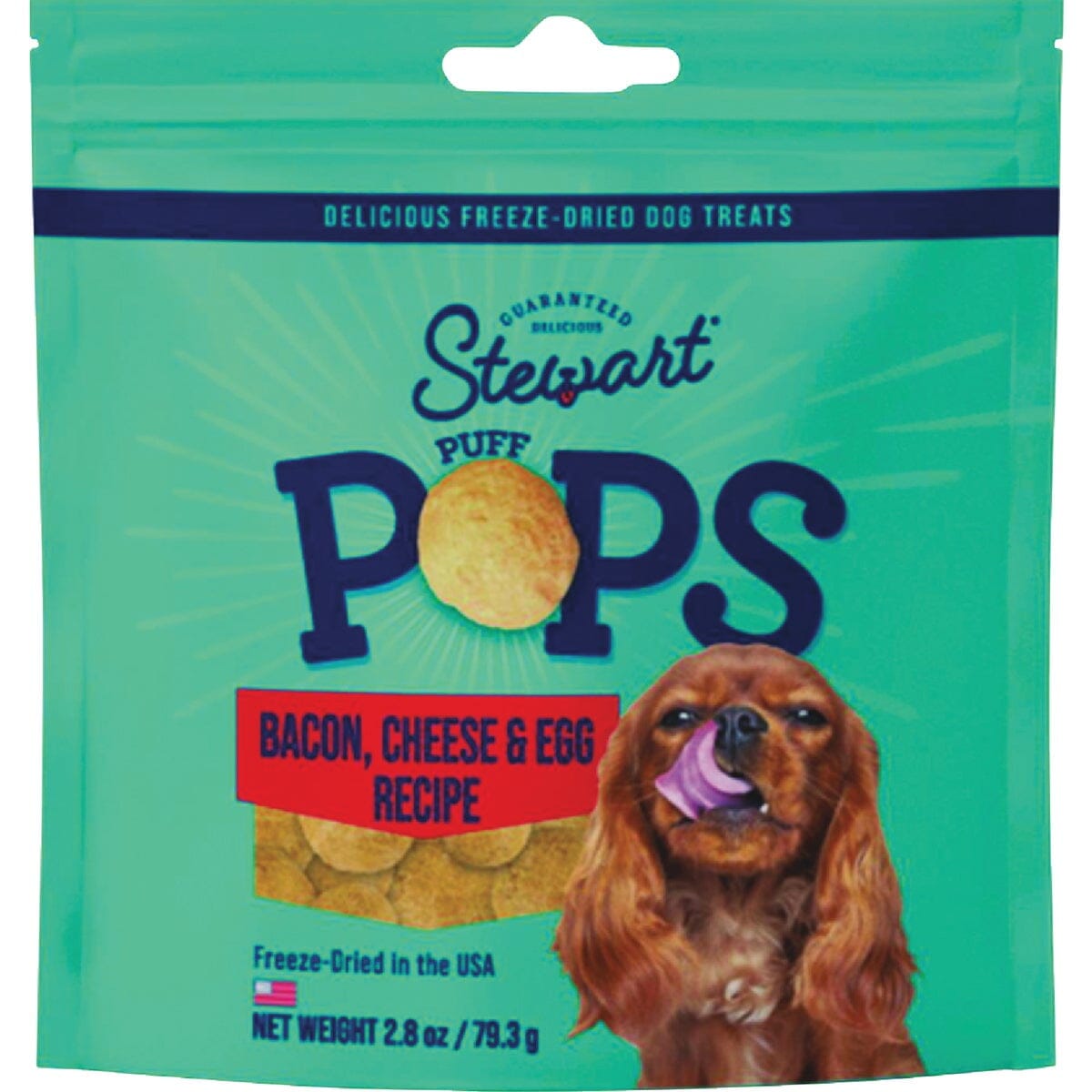 Stewart Puff Pops Bacon Egg and Cheese Recipe Training Freeze-Dried Dog Treats 2.8 Ounce