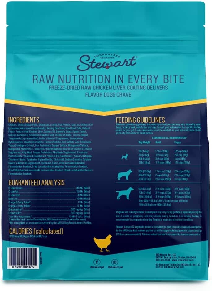 Stewart Raw Coated Small-Batch Chicken and Vegetable Freeze-Dried Raw Coated Dry Dog Food