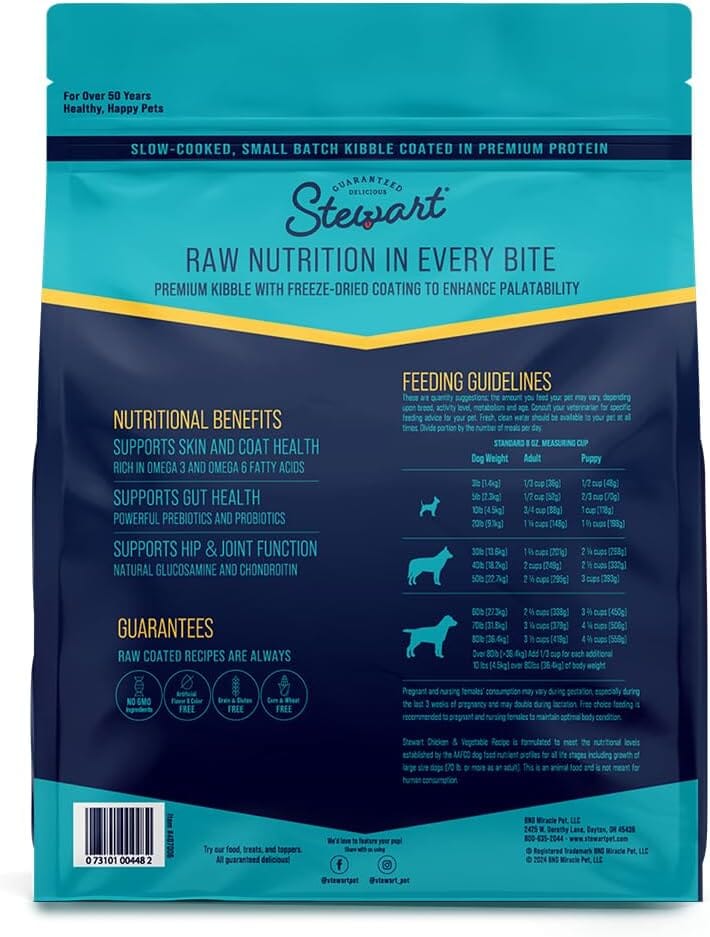 Stewart Raw Coated Small-Batch Chicken and Vegetable Freeze-Dried Raw Coated Dry Dog Food