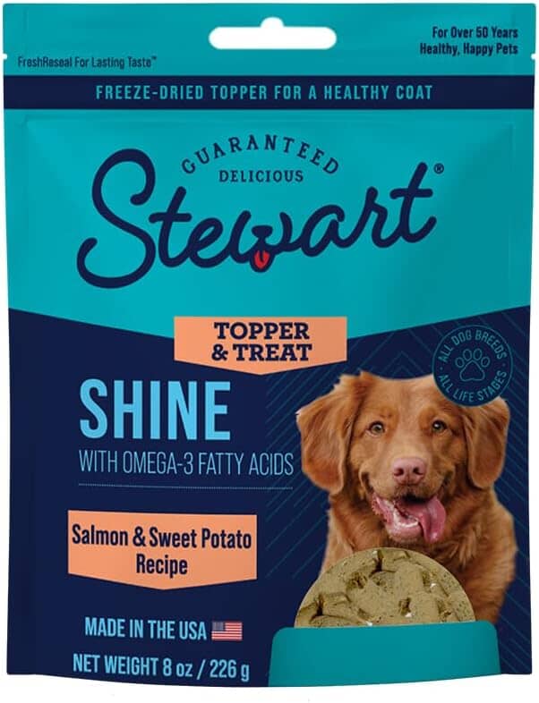 Stewart Shine Skin and Coat Salmon and Sweet Potato with Omega-3 Freeze-Dried Dog Food Topper or Treats - 8 Oz Default Title