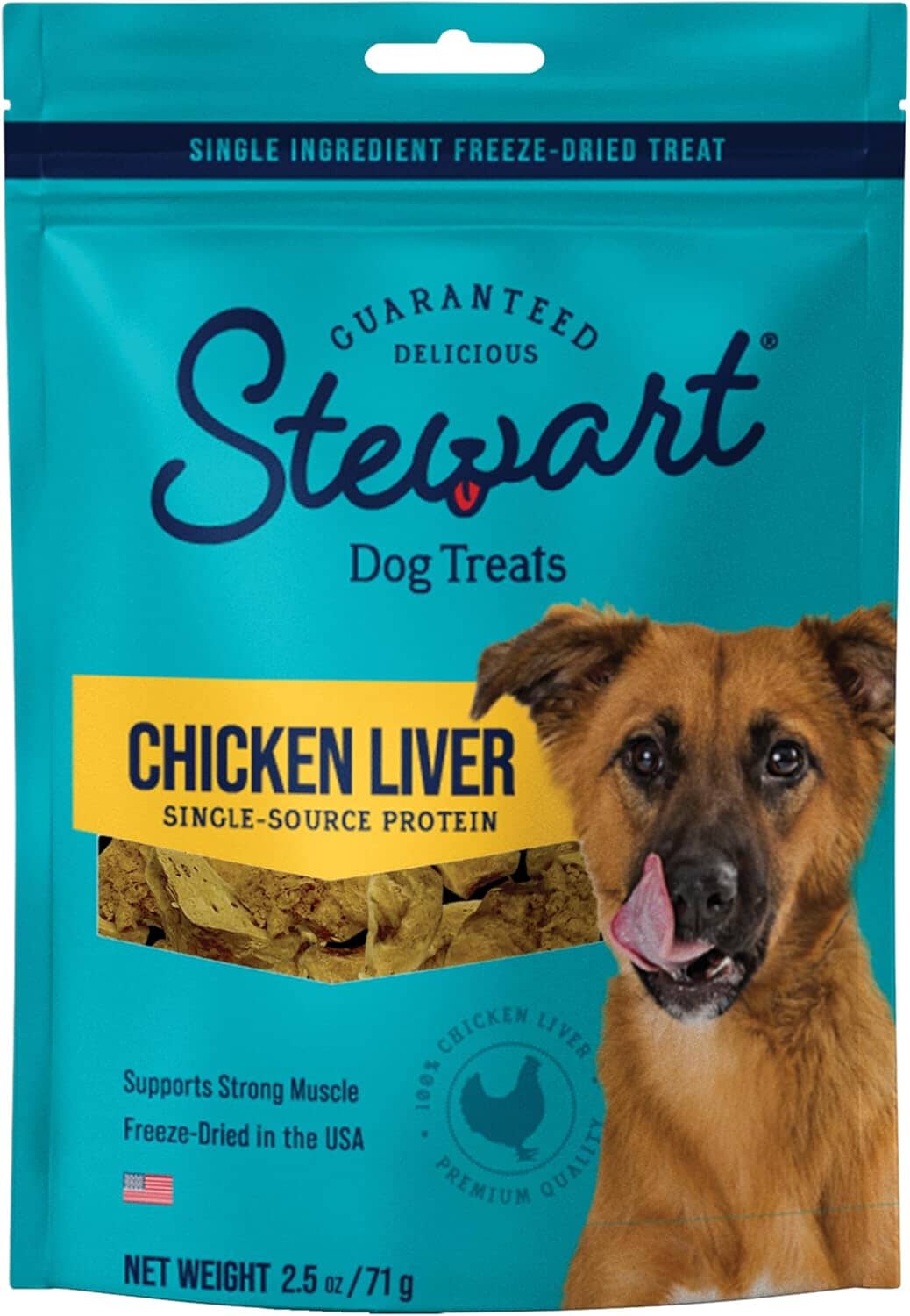 Stewart Single Ingredient Grain-Free High-Protein Chicken Liver Freeze-Dried Dog Treats or Food Topper - 2.75 Oz Default Title