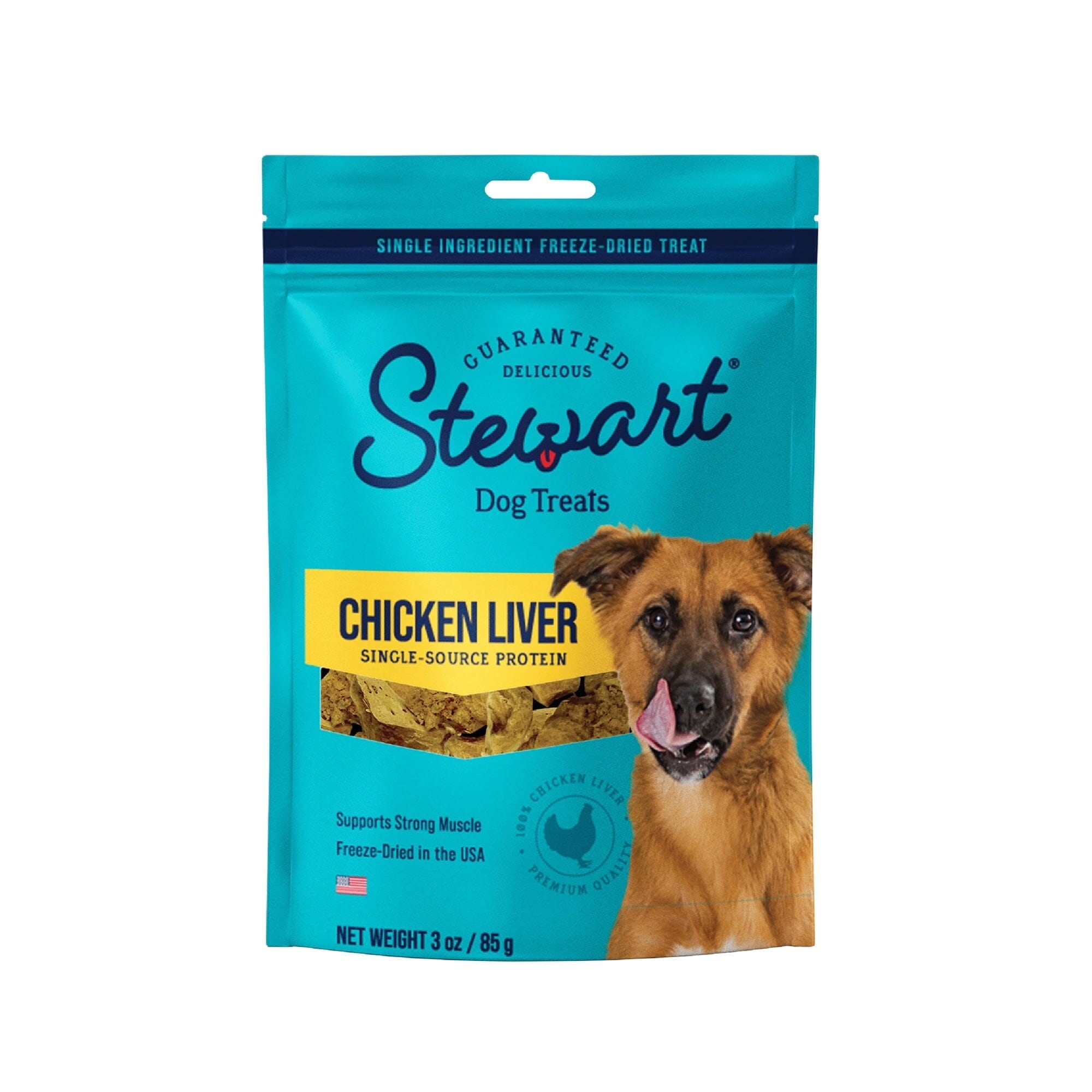Stewart Single Ingredient Grain-Free High-Protein Chicken Liver Freeze-Dried Dog Treats or Food Topper - 3 Oz Default Title