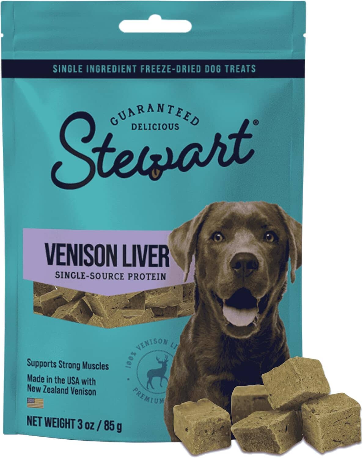 Stewart Single Ingredient Grain-Free Venison Liver Freeze-Dried Dog Treats or Food Topper - 2.5 Oz Default Title