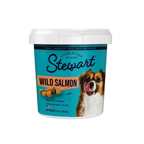 Stewart Single Ingredient Grain-Free Wild Salmon Freeze-Dried Dog Treats or Food Topper 9.5 Ounce