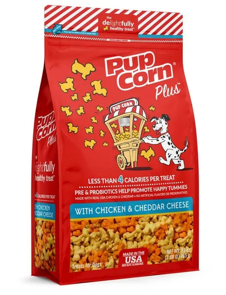 Sunshine Mills Pupcorn Plus w/ Chicken & Cheddar Natural Dog Treats - 27 oz - Case of 2  