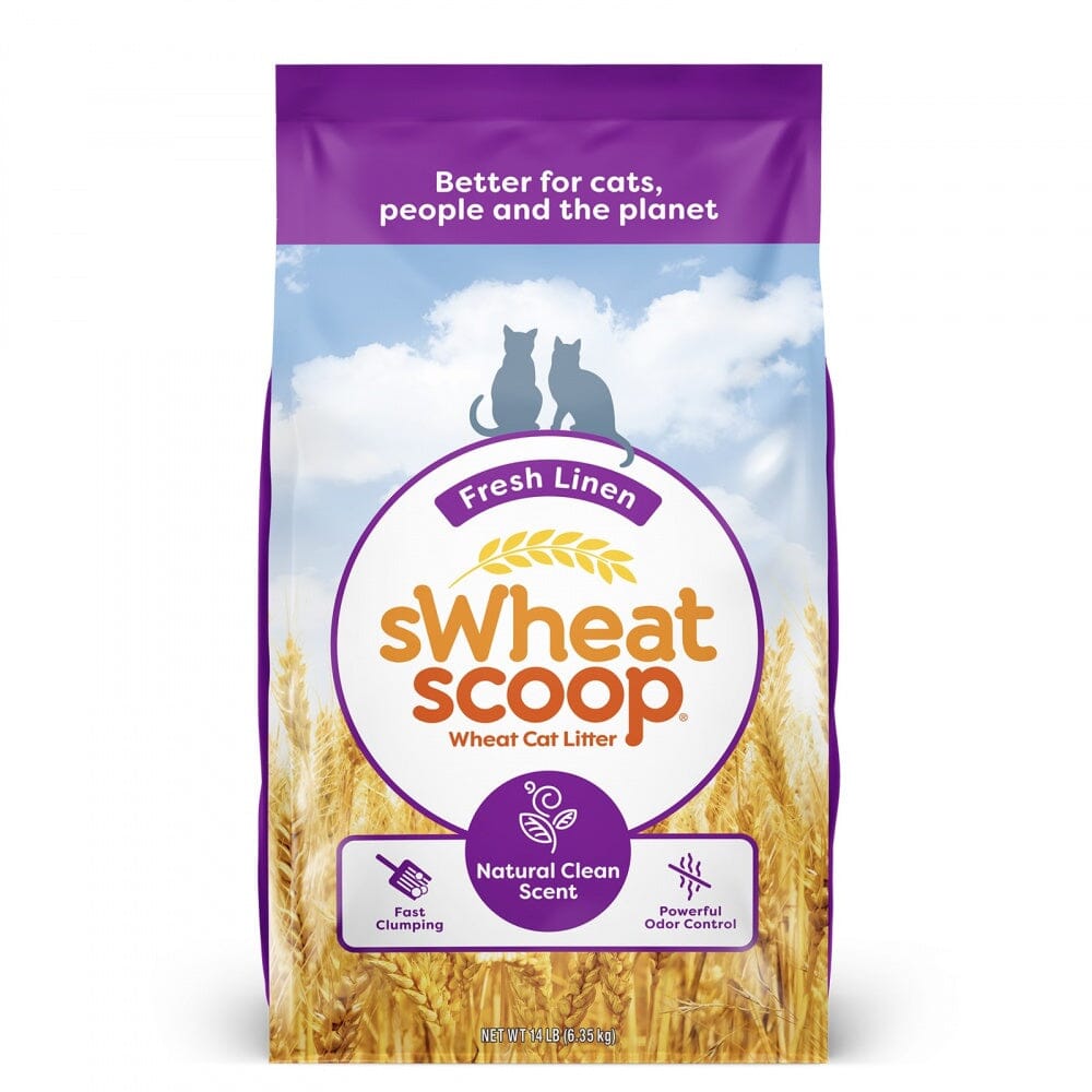 Swheat Scoop Fresh Linen Scent Fast-Clumping Odor Control Natural Wheat Plant-Based Cat Litter 28 Pounds
