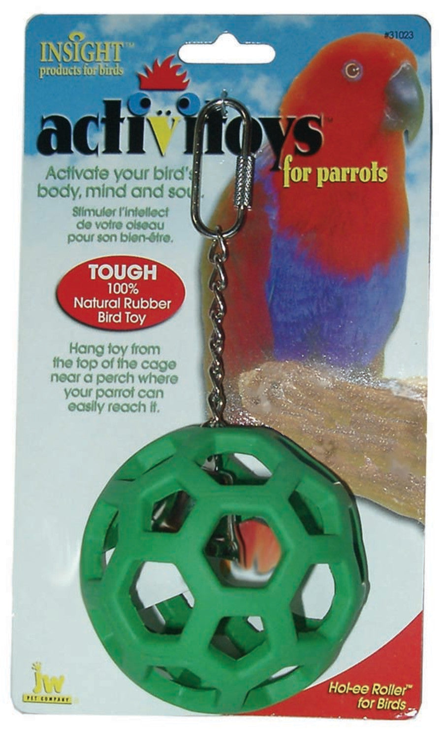 JW Pet Activitoys Hol-Ee Roller Rubber Bird Toy