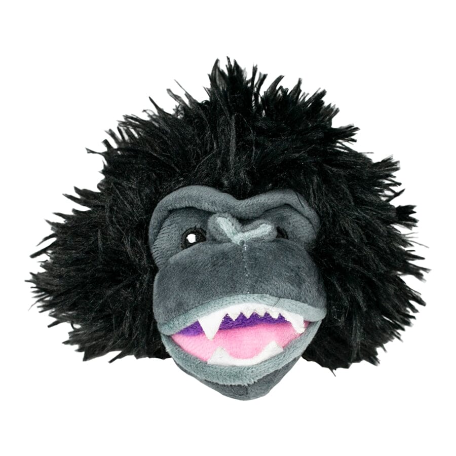 Tall Tails 2-in-1 Gorilla Head Plush and Squeak Fetch Dog Toy - 4 Inch