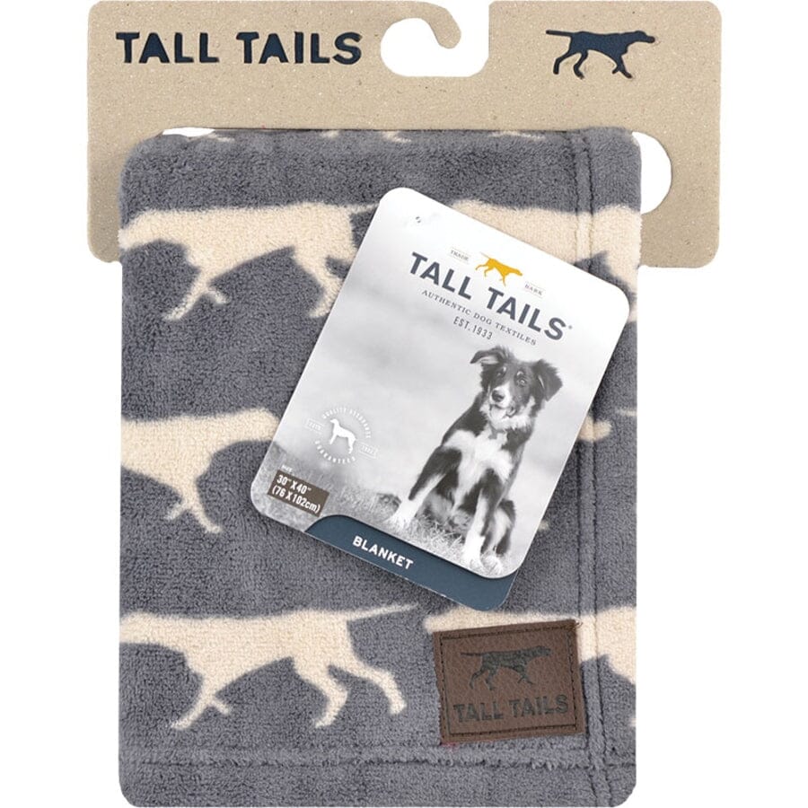 Tall Tails Blanket Charcoal Icon Fleece Dog Blanket - Large - L:40 X W:30 Inch